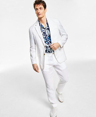 Club Room Men's Linen Blazer, Dress Pants & Lagoon Breeze Shirt Separates, Created for Macy's - M... | Macy's
