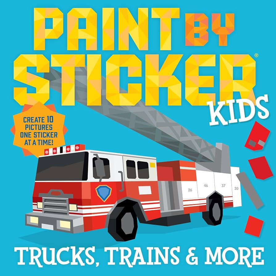 Paint by Sticker Kids (Official): Trucks Trains & More: Create 10 Pictures One Sticker at a Time! | Amazon (US)