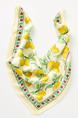 Elegancia Tropical Citrus Bloom Silk Scarf | Anthropologie (US)
