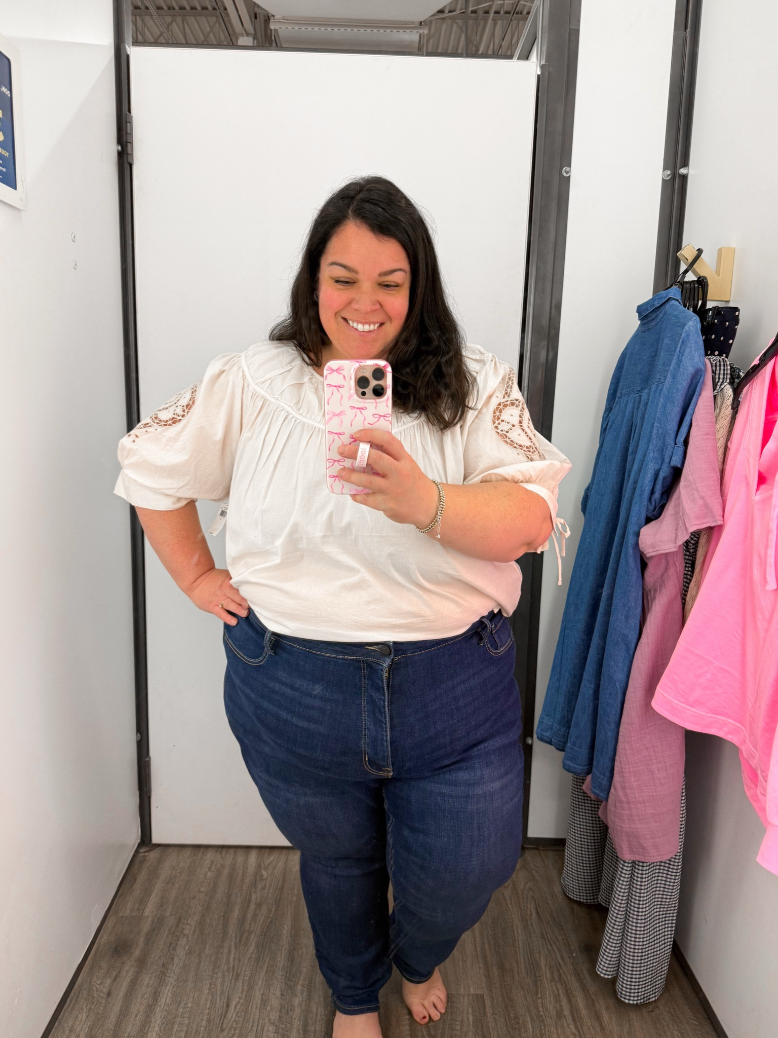 Loving this crochet blouse for spring! I’m in a 2x and 26 in the skinny skinny jeans 

#LTKStyleTip #LTKFindsUnder50 #LTKPlusSize