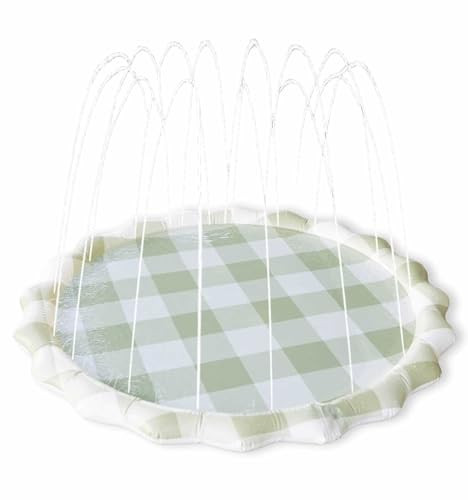 Amazon.com: Neutral Gingham Splash Pad for Kids - Outdoor Sprinkler for Kids & Toddlers, Water Ma... | Amazon (US)