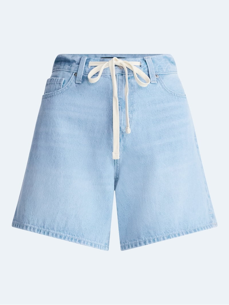 Free Assembly Women's Denim Shorts with Twill Tie, 6" Inseam, Sizes 0-18 | Walmart (US)