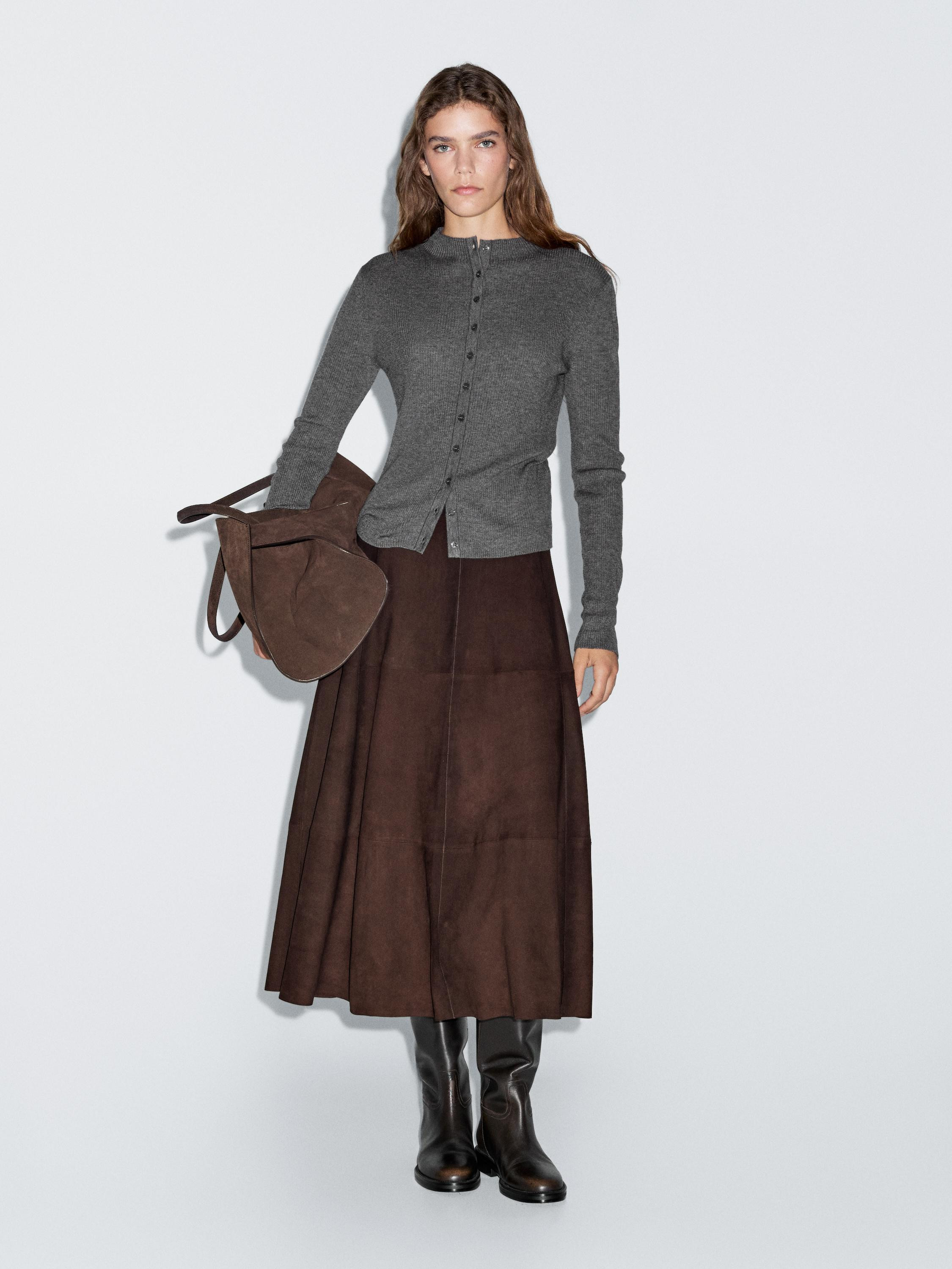 Cardigan laine côtelé | Massimo Dutti FR