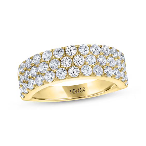 THE LEO Legacy Lab-Created Diamond Three-Row Anniversary Ring 2 ct tw 14K Yellow Gold | Kay Jewelers
