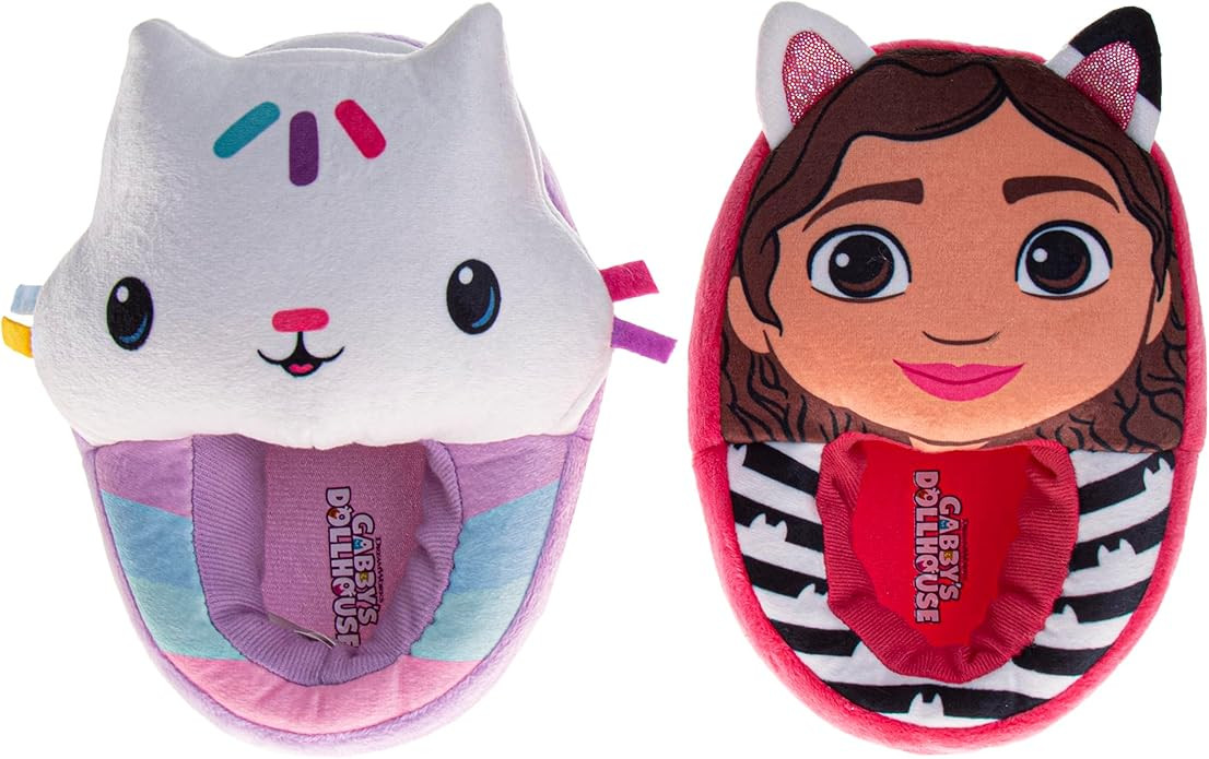 Josmo Gabby Dollhouse Slippers for Girls Pandy Paws Plush Cat Bedroom Slippers Fuzzy Kids House S... | Amazon (US)