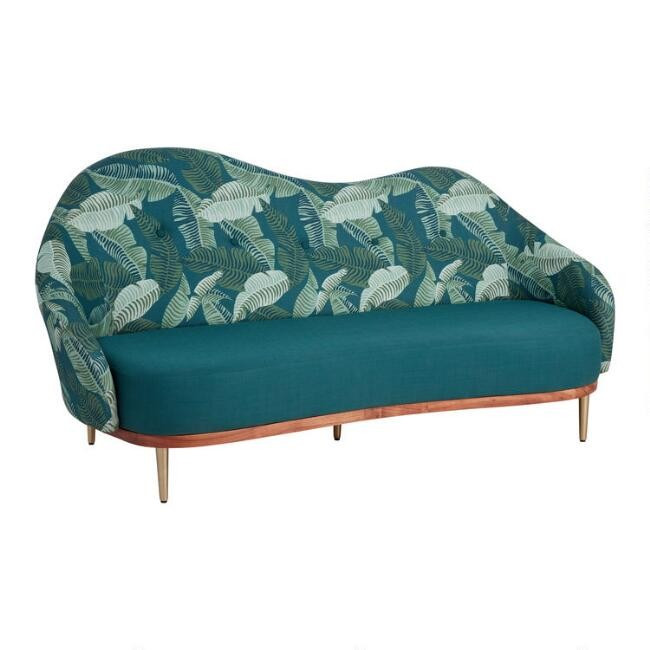 Nicole Crowder Green Banana Leaf Elaine Loveseat | World Market