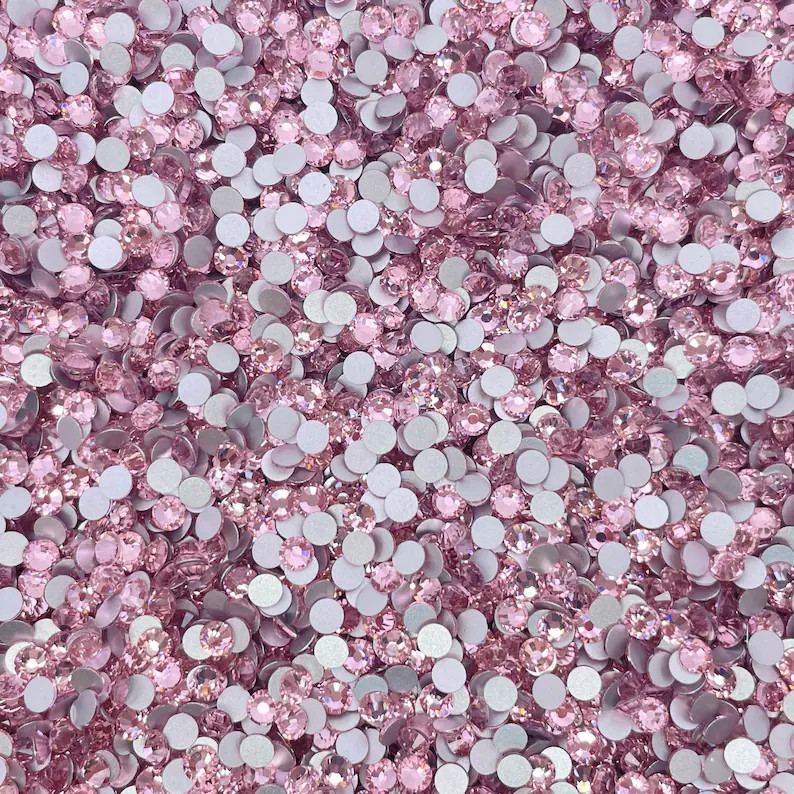 Lt Rose ( Light Pink ) Glass Flatback Rhinestones 720pcs SS6 SS10 SS12 SS16 SS20 SS30 - Etsy | Etsy (US)