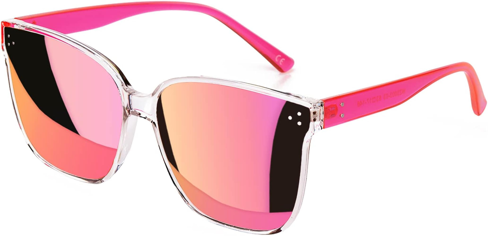 Sumato Sunglasses Womens, Oversized Pink Sunglasses for Women with Trendy Mirrored Lens UV400 Blo... | Amazon (US)