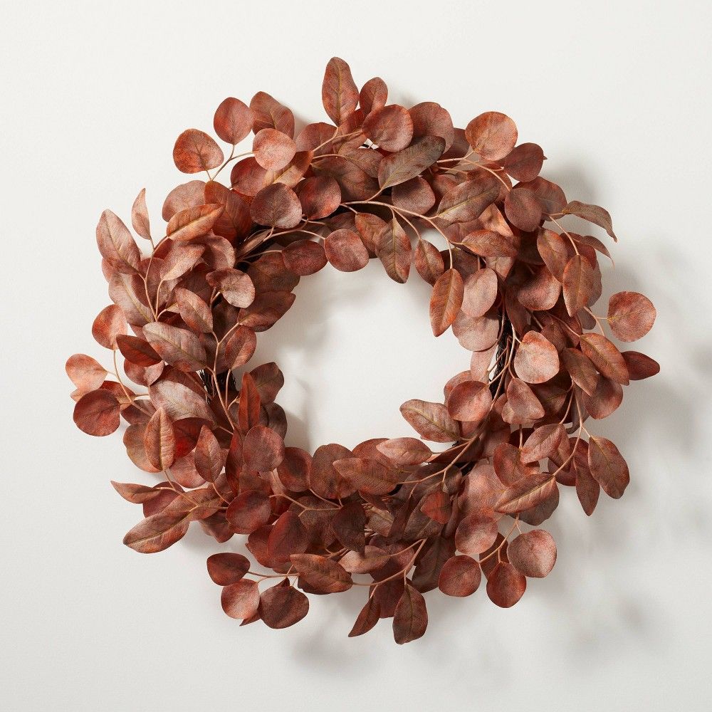 24"" Faux Rusted Eucalyptus Plant Wreath - Hearth & Hand with Magnolia | Target