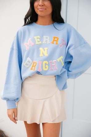 MERRY N' BRIGHT BABY BLUE PULLOVER | Judith March