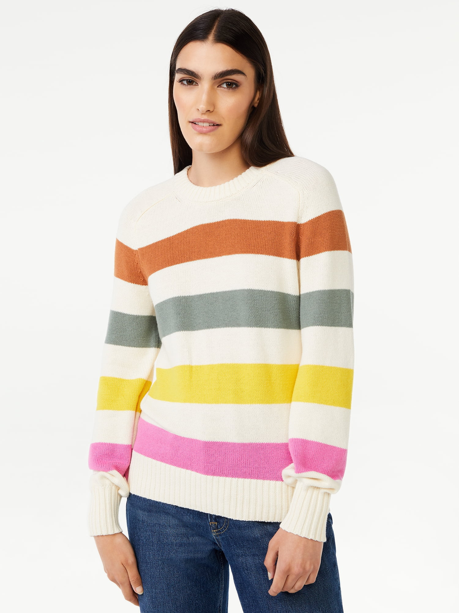 Free Assembly Women’s Shrunken Crewneck Sweater | Walmart (US)