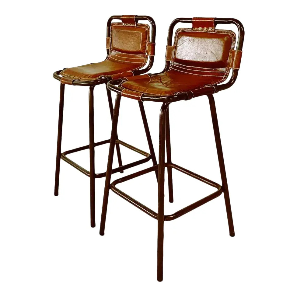 1950s Mid Century Barstools - a Pair | Chairish