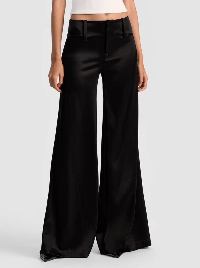 OLIVIA SATIN WIDE LEG PANT | Alice + Olivia