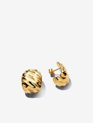 Rippled Wide Hoop Earrings | Pandora US
