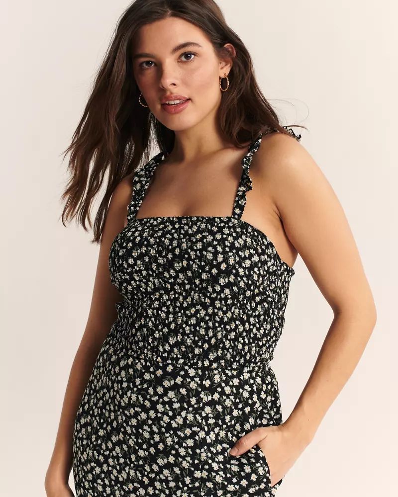 Smocked Midi Dress | Abercrombie & Fitch US & UK