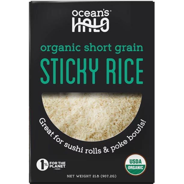 Ocean's Halo Organic Short Grain White Sticky Sushi Rice, 2 lb. | Walmart (US)