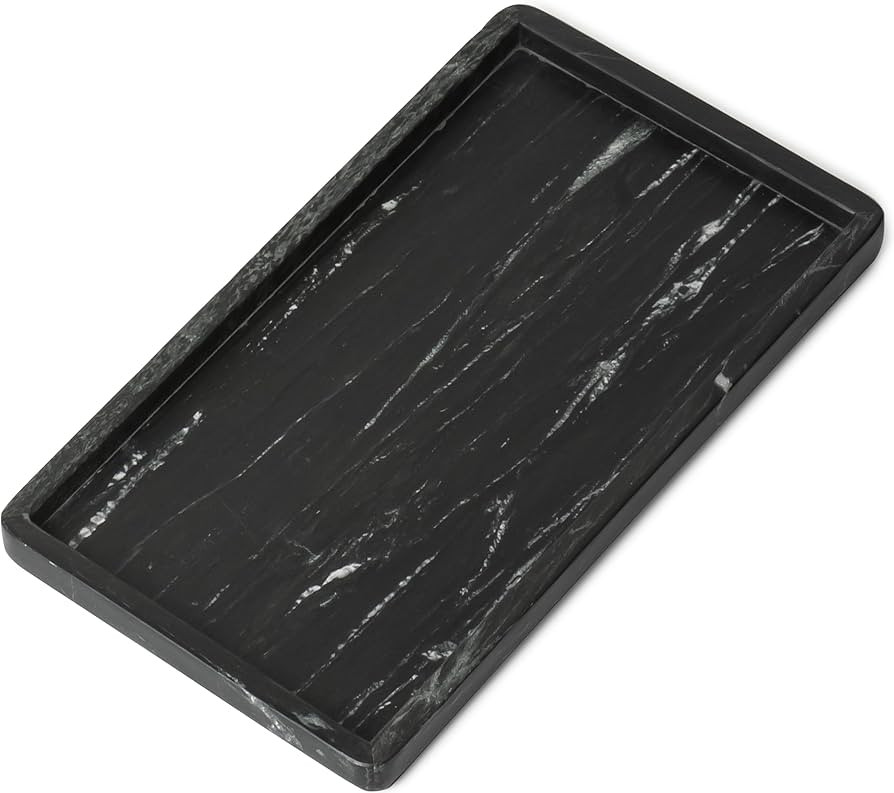 Cork & Mill Black Marble Tray for Bathroom Countertop, Kitchen Counter, or Catchall - 13" x 7½" ... | Amazon (US)