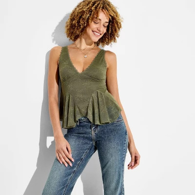 Women's Lace Godet Tank Top - Wild Fable™ | Target