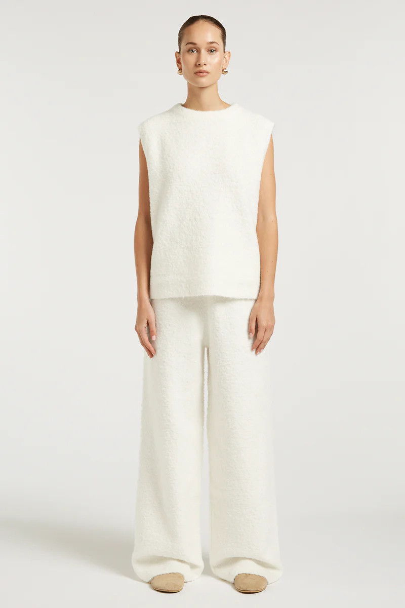 COCO Boucle Knit Joggers Cream | 4TH ARQ Trousers | 4tharq 