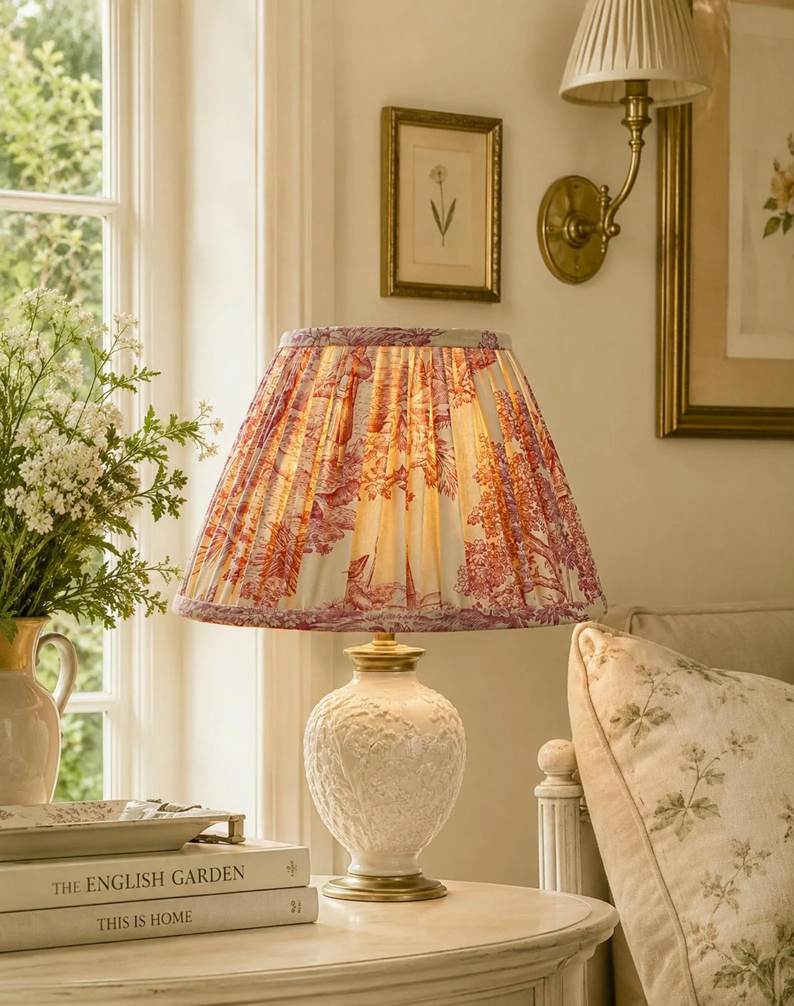 English Garden Toile Pleated Lampshade | Etsy (Global)