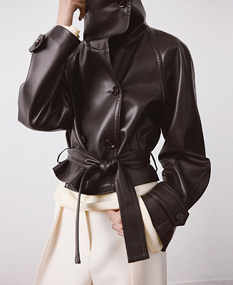 Women's Maxi Lapels Faux-Leather Jacket | Macy's