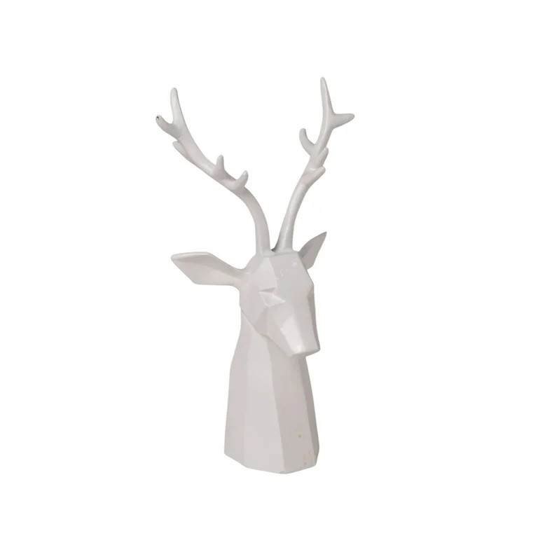Aluminum Geometric Reindeer Christmas Tabletop Decoration, White, 14.5", by Holiday Time | Walmart (US)