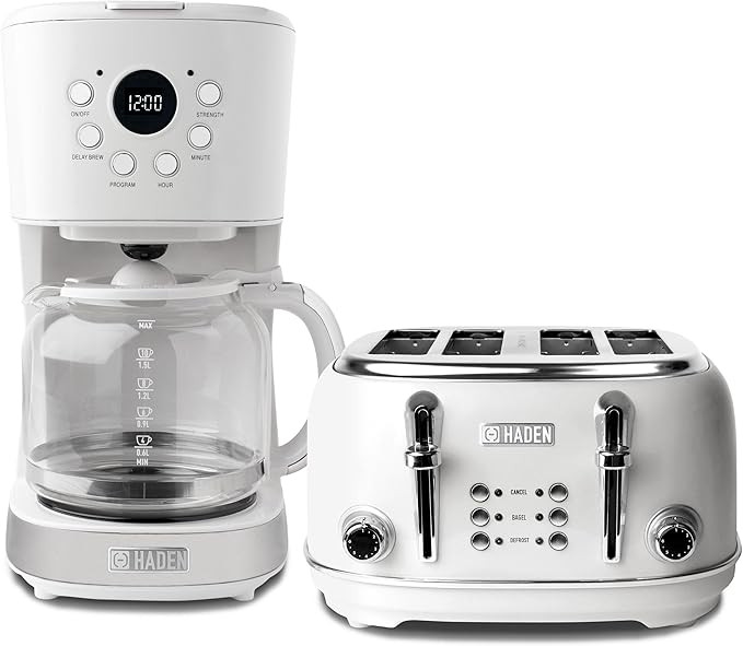 Haden Heritage 4 Slice Wide Slot Stainless Steel Toaster Bundled with 12 Cup Programmable Drip Co... | Amazon (US)