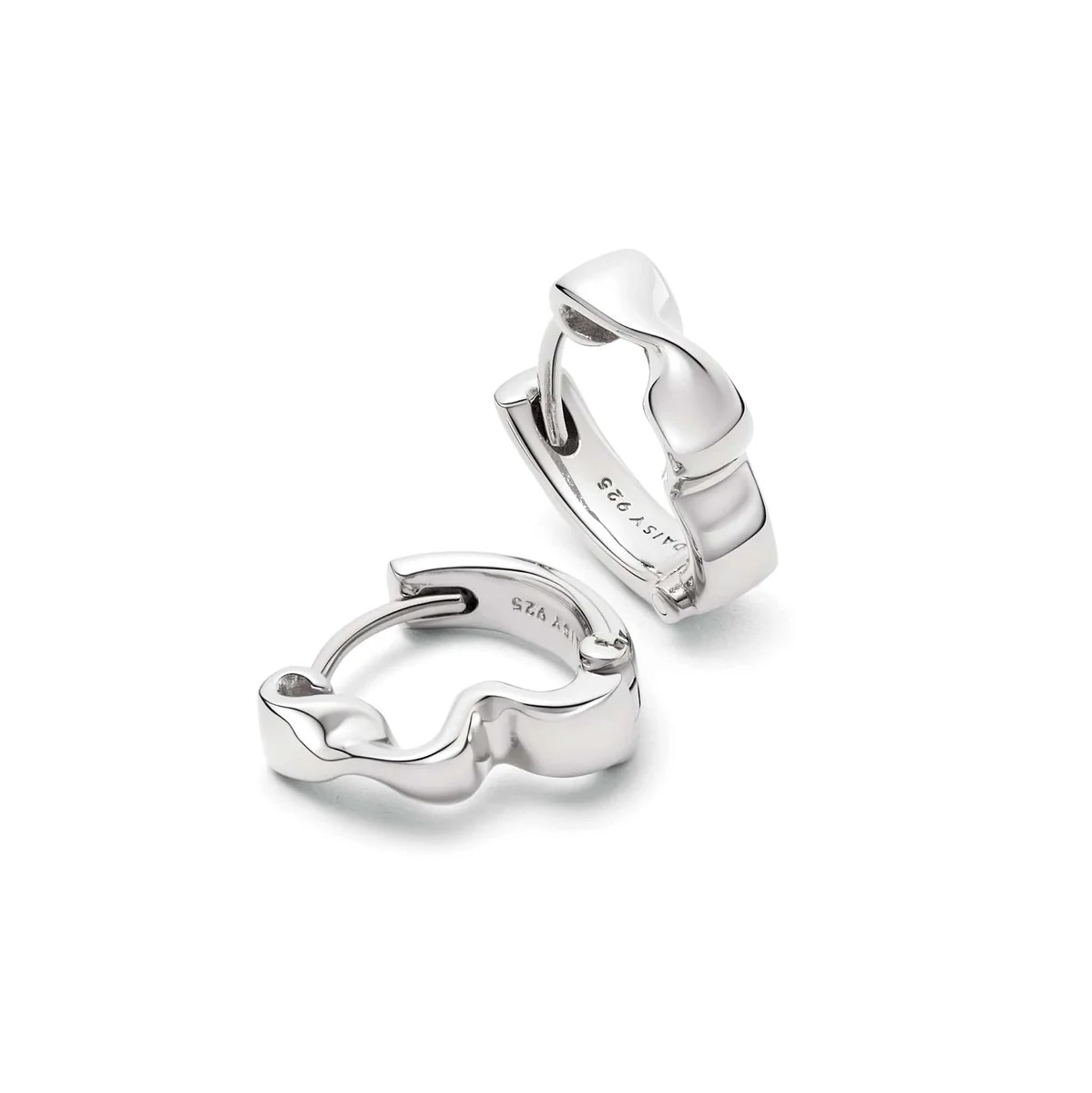 Estée Lalonde Flow Huggie Hoop Earrings Sterling Silver | Daisy London Jewellery