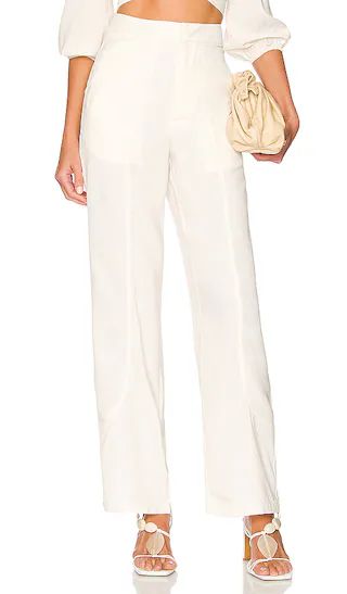 Danna Wide Leg Pant in Off White | Revolve Clothing (Global)