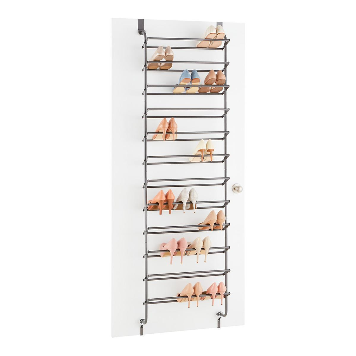 Graphite 12-Tier Over the Door Shoe Rack | The Container Store