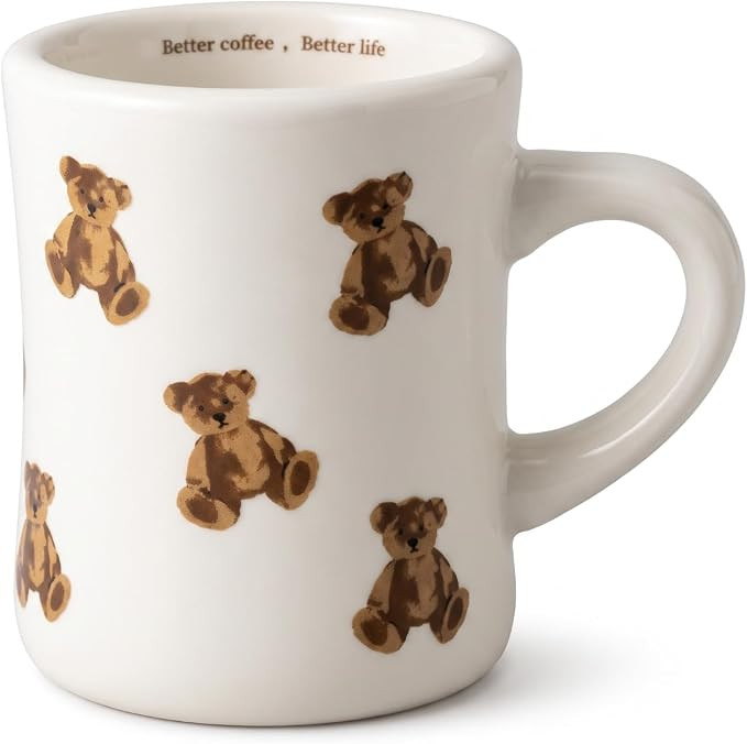 Teddy Bear Mug Ceramic Coffee Cup 12oz Cute Vintage Gift Women | Amazon (US)