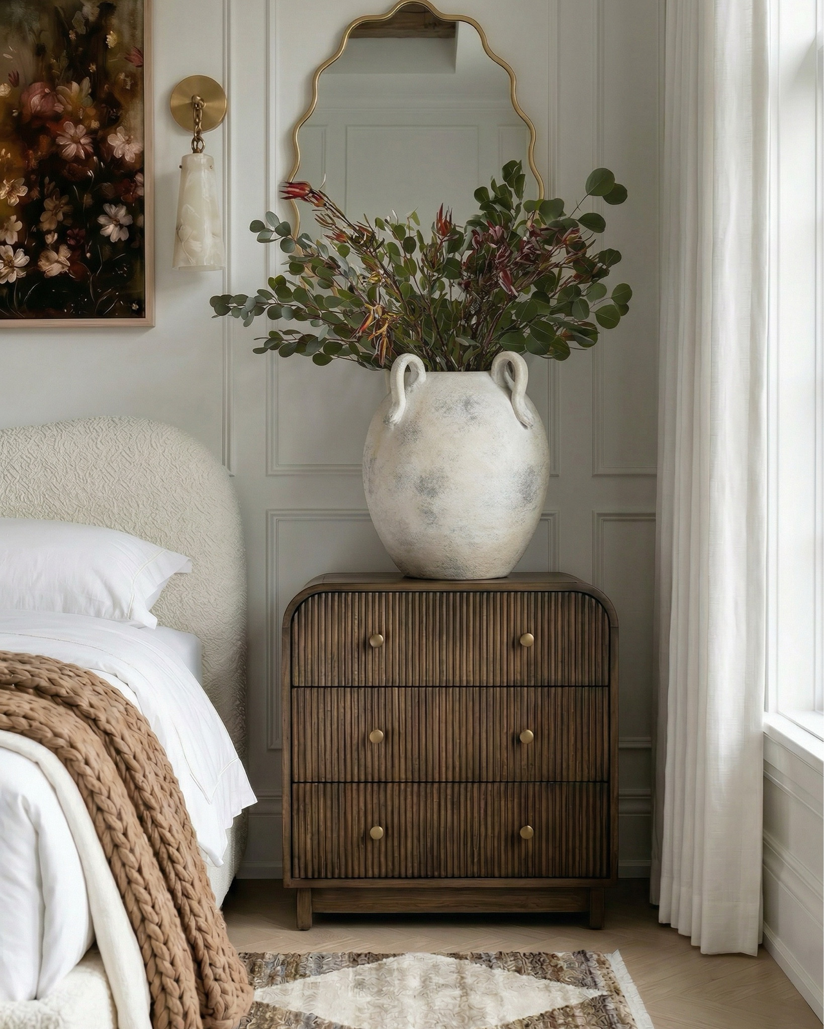 * upholstered bed cream textured fabric
* channel tufted bed neutral
* boucle bench ivory curved modern
* ribbed wood nightstands dark walnut
* curved wood dresser fluted front
* modern vintage dresser brass hardware
* boucle accent chair cream wood legs
* brass chandelier modern candle style
* gold minimalist chandelier linear arms
* brass wall sconces stone shade
* alabaster wall sconces gold
* ceramic table lamp cream base white shade
* moody floral wall art large canvas
* gold scalloped wall mirrors
* decorative ceramic vase large neutral
* greenery stems in ceramic vase
* black and brown patterned throw pillow
* stacked neutral coffee table books
* decorative stone bowl tray
* white duvet cover luxury hotel style
* chunky knit throw blanket brown
* neutral throw blanket layered bedding
* white pillows minimal bedding
* textured cream bed upholstery
* brown cream geometric area rug
* diamond pattern rug neutral tones
* vintage inspired rug brown beige
* neutral bedroom ideas
* beige and brown bedroom decor
* luxury neutral bedroom
* organic modern home decor
* cozy minimalist bedroom
* designer inspired bedroom
* timeless bedroom design
* Rectangular wood dining table
* Solid wood pedestal dining table
* Dark walnut dining table
* Traditional farmhouse dining table
* Cane back dining chairs
* Woven rattan dining chairs
* Upholstered seat dining chairs
* Mid-century traditional dining chairs
* Wooden sideboard cabinet
* Fluted wood sideboard
* Vintage-style display cabinet / hutch


#LTKHome #LTKSaleAlert