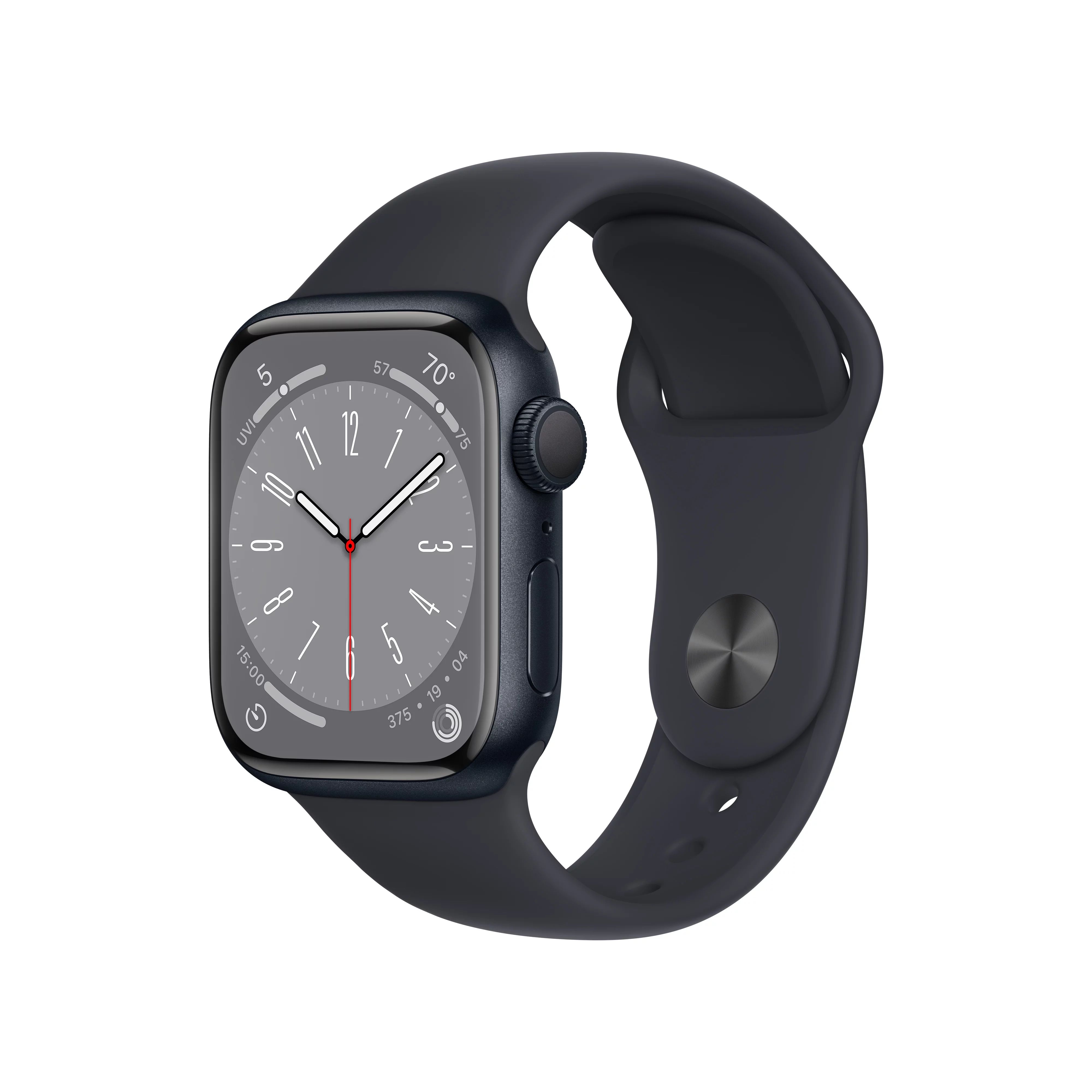 Apple Watch Series 8 GPS 41mm Midnight Aluminum Case with Midnight Sport Band - S/M - Walmart.com | Walmart (US)