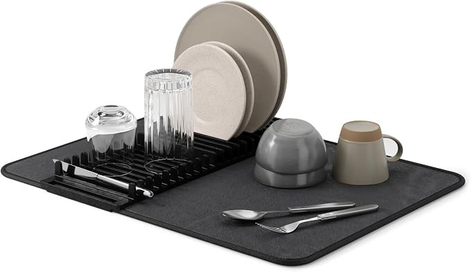 Umbra Udry Dish Rack and Microfiber Drying Mat – Space-Saving Design Folds Up for Easy Storage,... | Amazon (US)