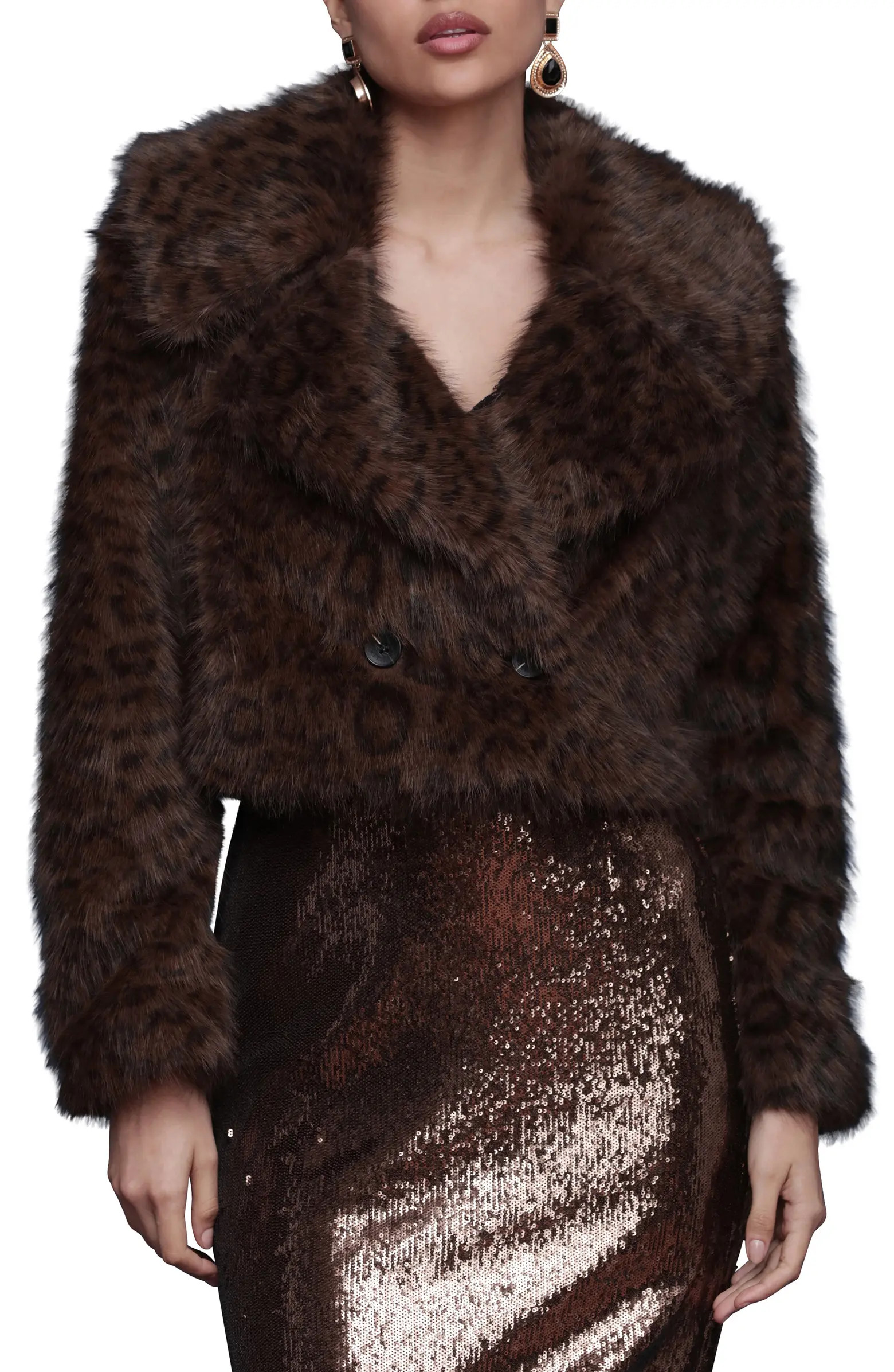 Stripe Faux Fur Crop Jacket | Nordstrom