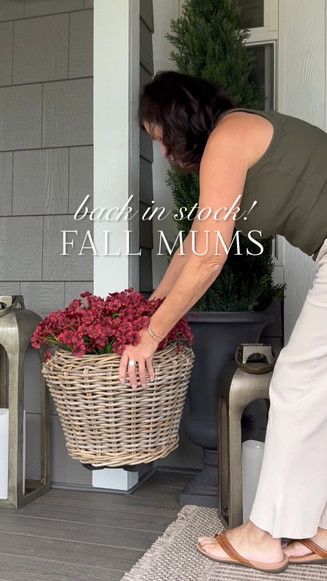 These gorgeous fall mums are back! This color sells out fast, so grab them early for your porch or patio. I’m using two sets and my basket is size L.

#LTKSeasonal #LTKHome #LTKvlog