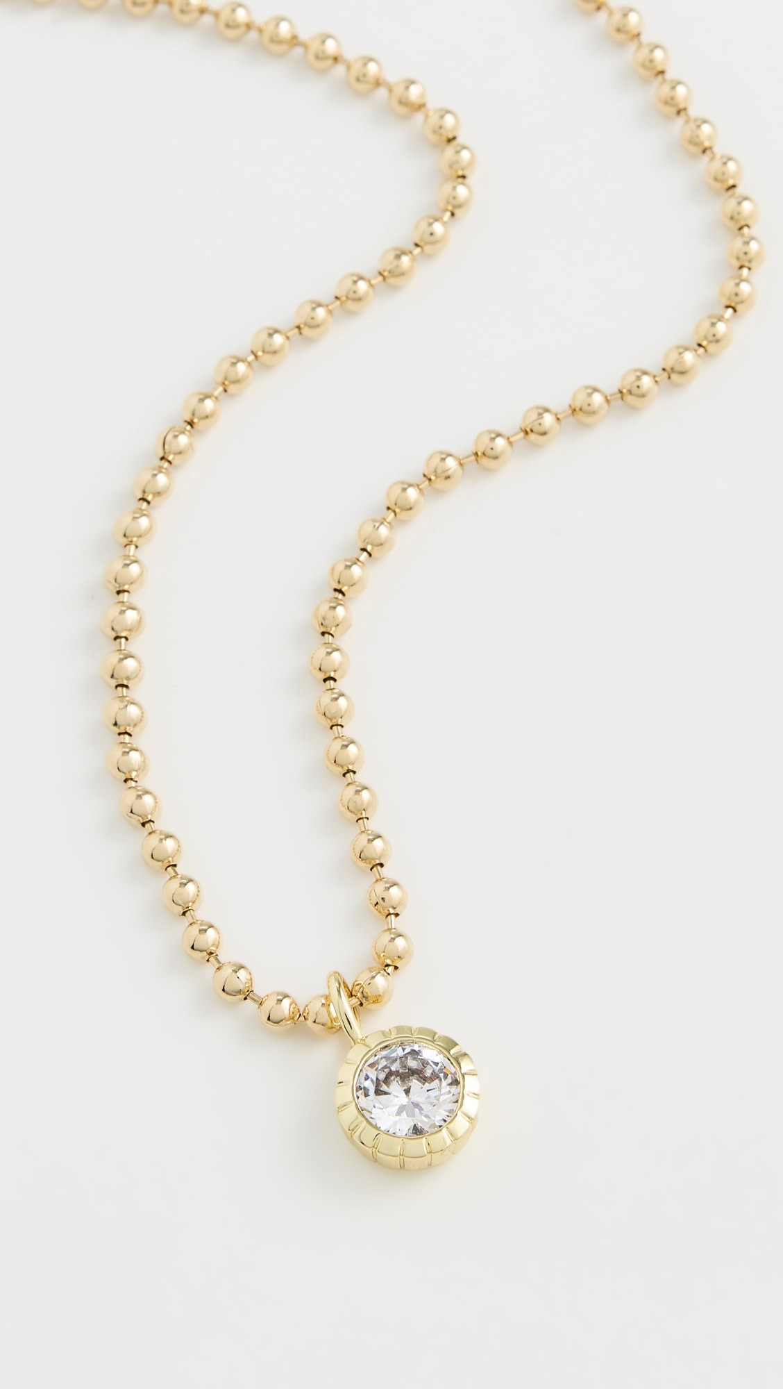Round Bezel Ball Chain Necklace | Shopbop
