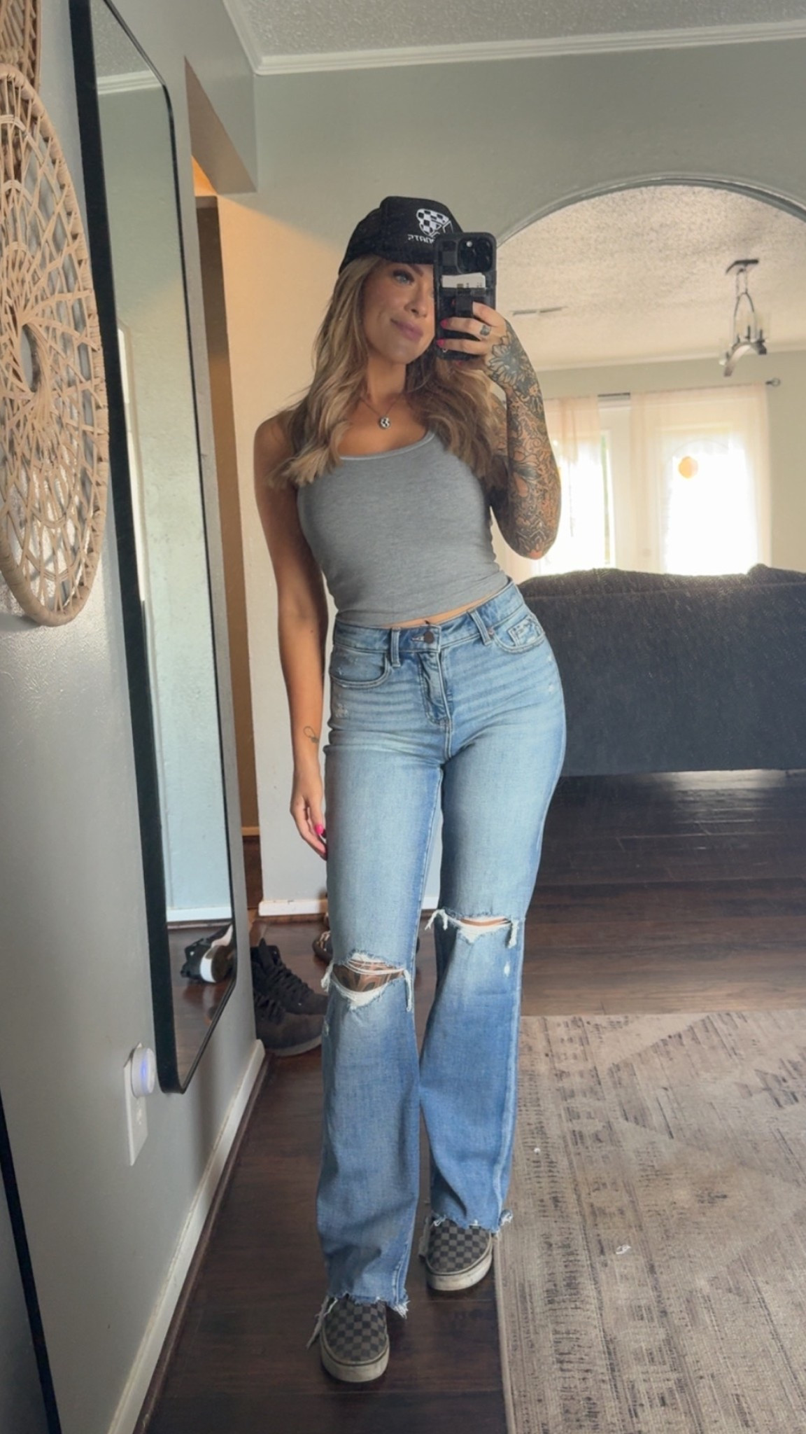 Comfy shop fit for the day. Trying to wear more REAL pants and not workout shorts and leggings 😆