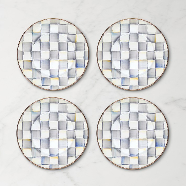 MacKenzie-Childs Sterling Check Salad Plates Set of 4 | Williams-Sonoma