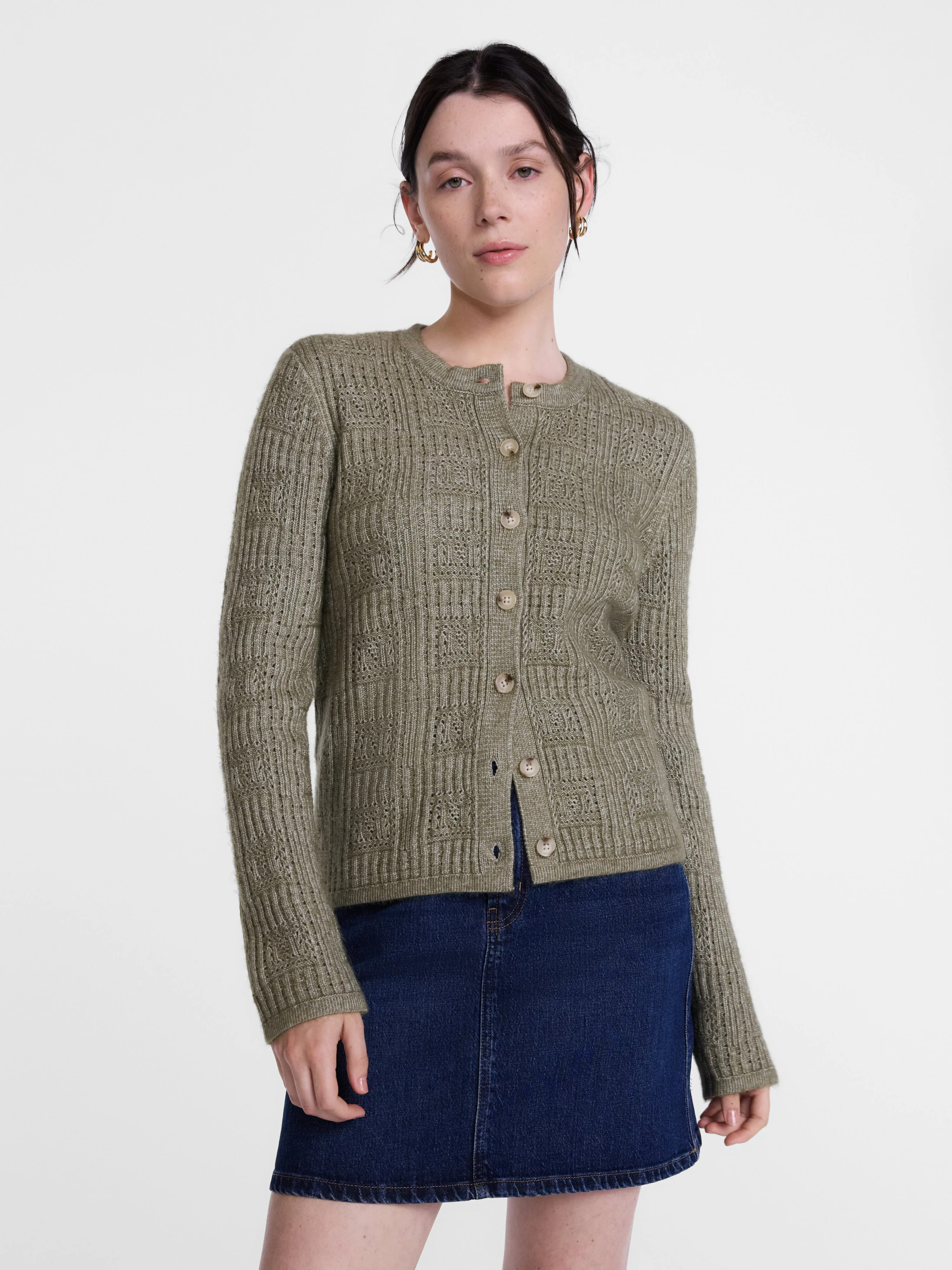 Scenario Women's Open Knit Cardigan Sweater with Long Sleeves, Lightweight, Sizes XS-XXXL | Walmart (US)