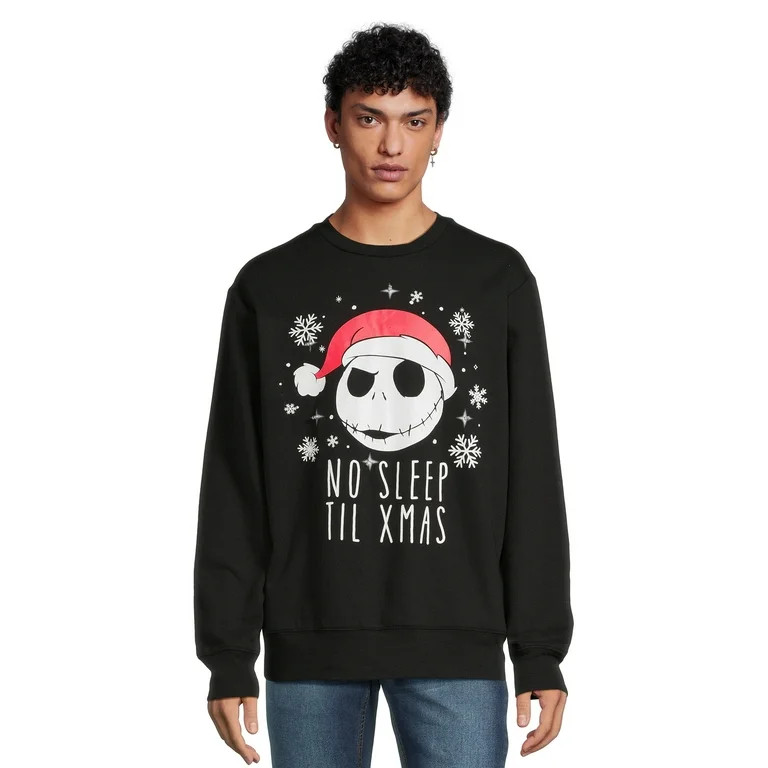 Nightmare Before Christmas Men's Light Up Christmas Sweater with Long Sleeves, Sizes S-3XL | Walmart (US)