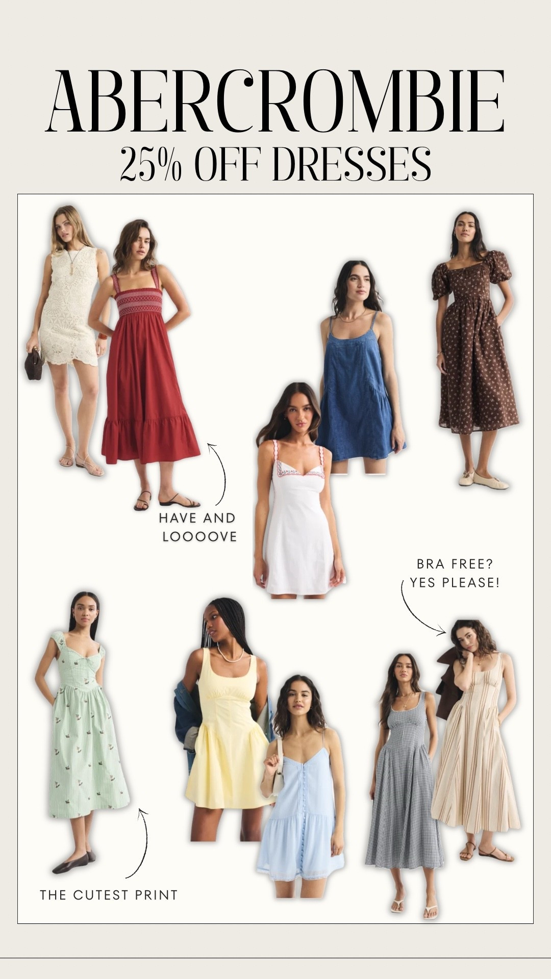 All dresses at Abercrombie 25% off!! 👀🤭

Code AFLTK stacks for an extra 20% off

#LTKxAbercrombie #LTKgrwm #LTKootd