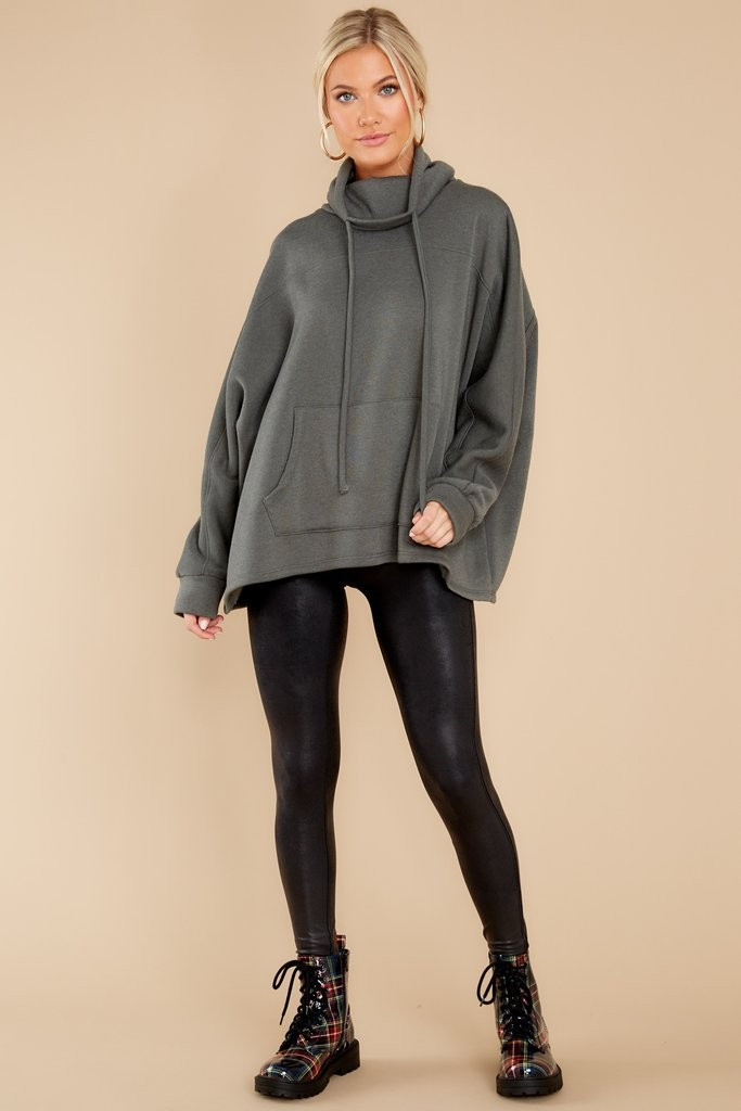 Effortless Comfort Dark Green Sweatshirt | Red Dress 