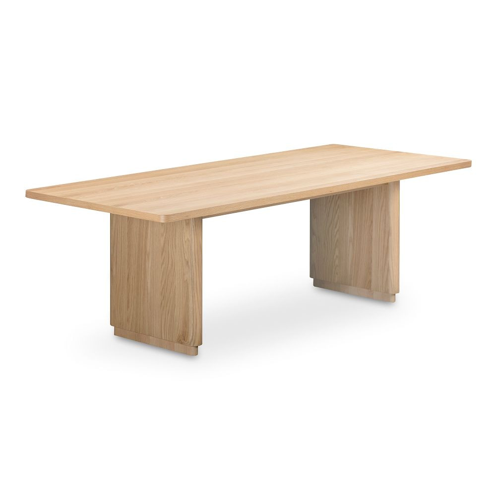 Rina Curved Oak Pedestal Dining Table (88", 104") | West Elm (US)