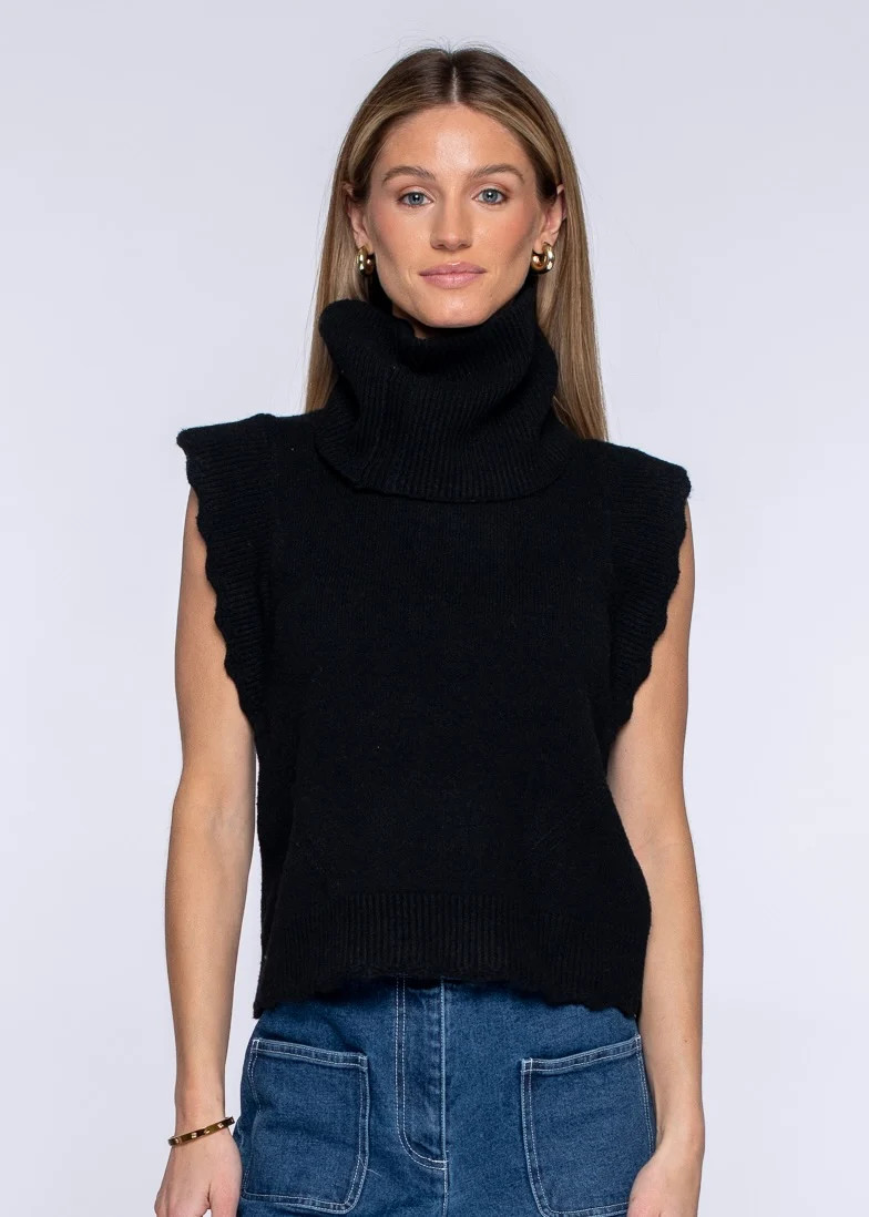 Heather Convertible Sweater in Onyx | Elizabeth James The Label