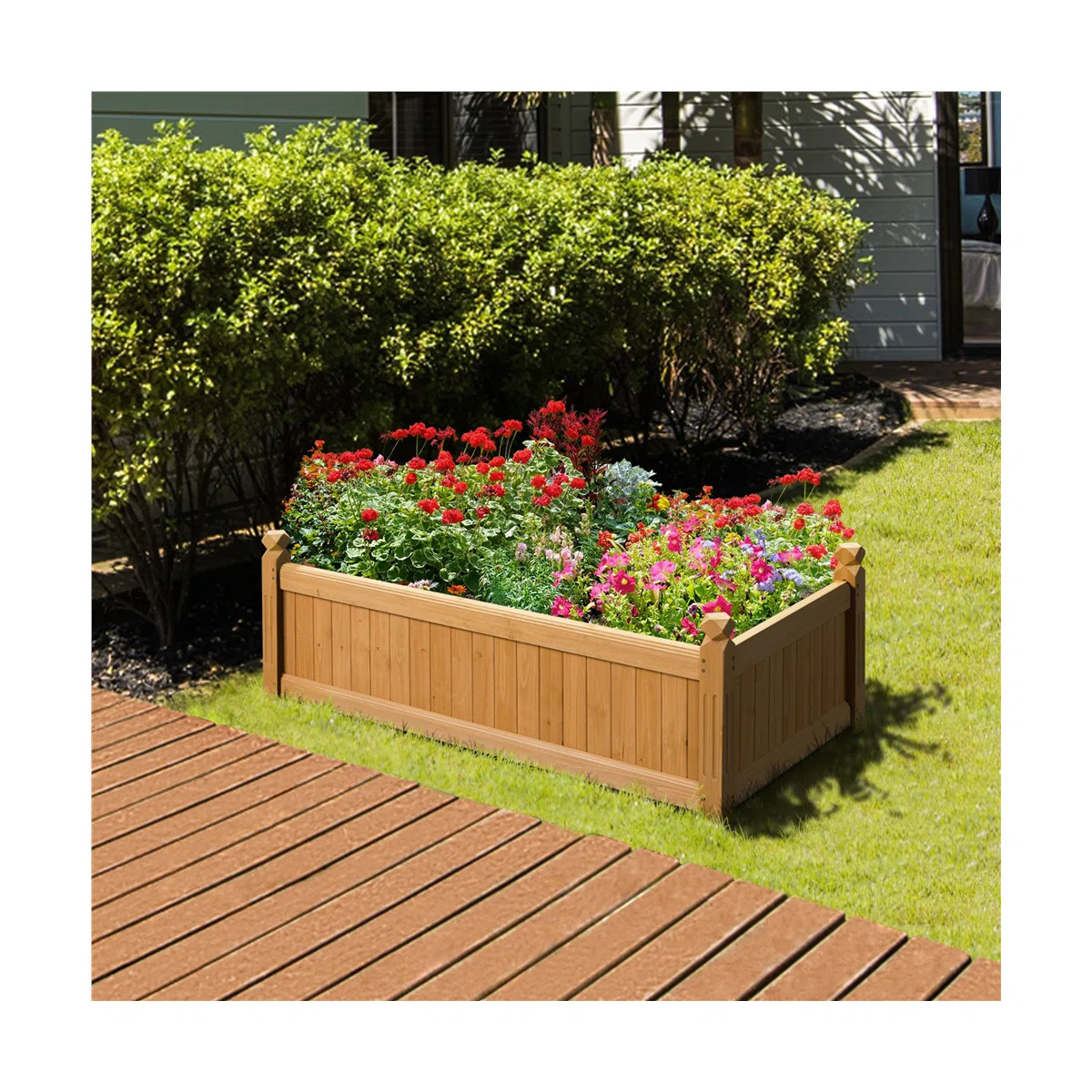 Rilynne Solid Fir Wood Rectangular Garden Planter with Drainage | Wayfair North America