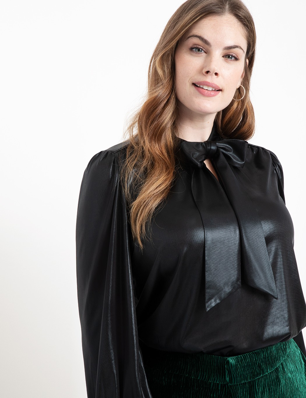 Metallic Bow Blouse | Eloquii
