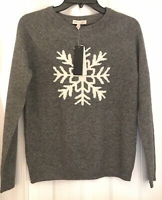 Philosophy Women’s Gray Snow Flake  Logo 100% Cashmere Crew neck Sweater S NWT | eBay US