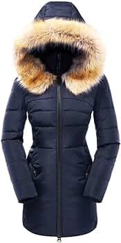 Valuker Women's Down Coat With Fur Hood With 90% Down Parka Puffer Jacket | Amazon (US)