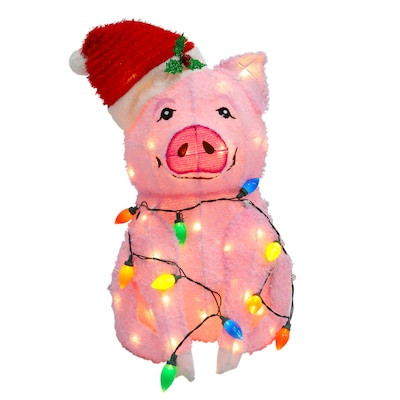 Holiday Living 2-ft LED Pig Decoration | Lowe's